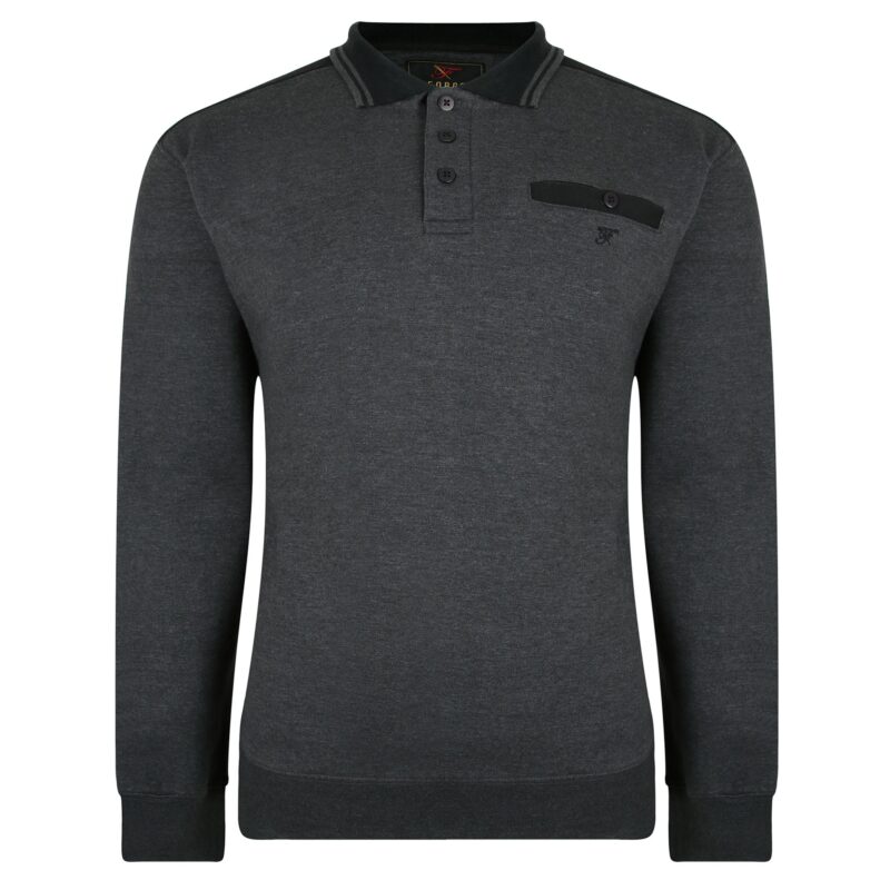 Tipped Collar Polo Sweatshirt Clothing Men's Clothing Up To 8XL