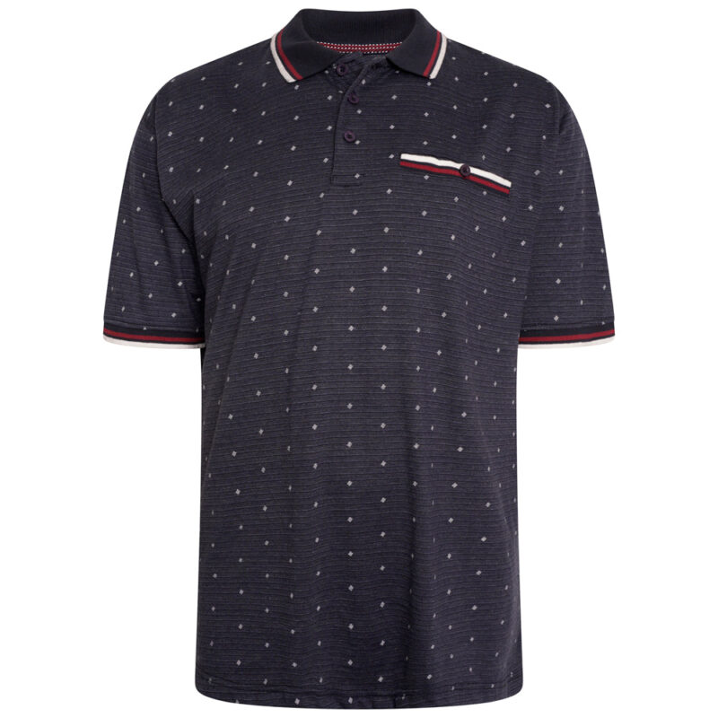 Diamond Print Self Stripe Polo Shirt Clothing Men's Clothing