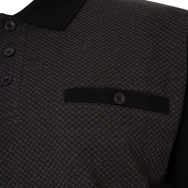 Short Sleeve Diamond Print Polo